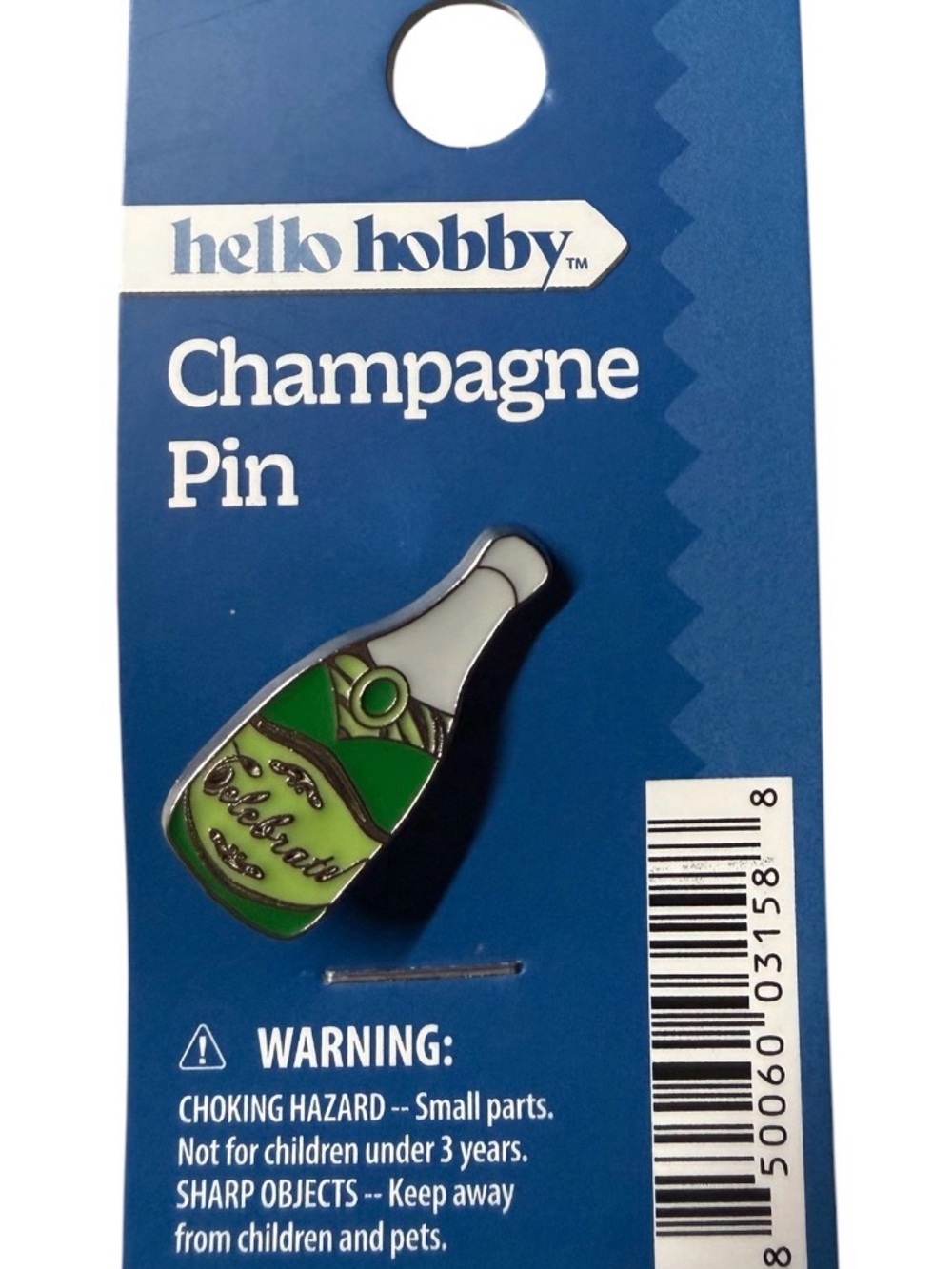Green Champagne Pin - Celebrate Party Accessory